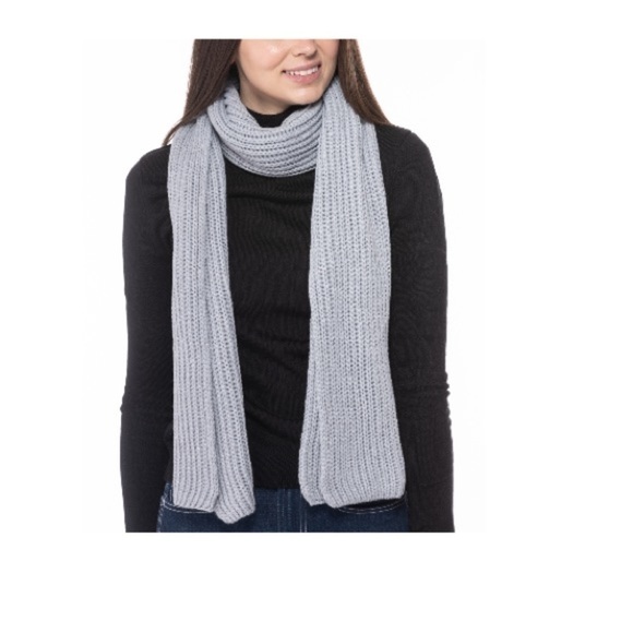 New Style & Co Solid Ribbed Muffler Scarf metallic grey - Picture 2 of 6